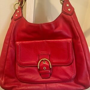 Coach Red Leather Hobo Campbell  Bag